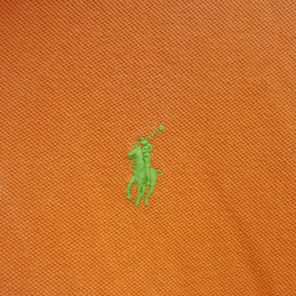 Polo by Ralph Lauren Mens Large Orange Polo Shirt for EUC - Picture 3 of 6